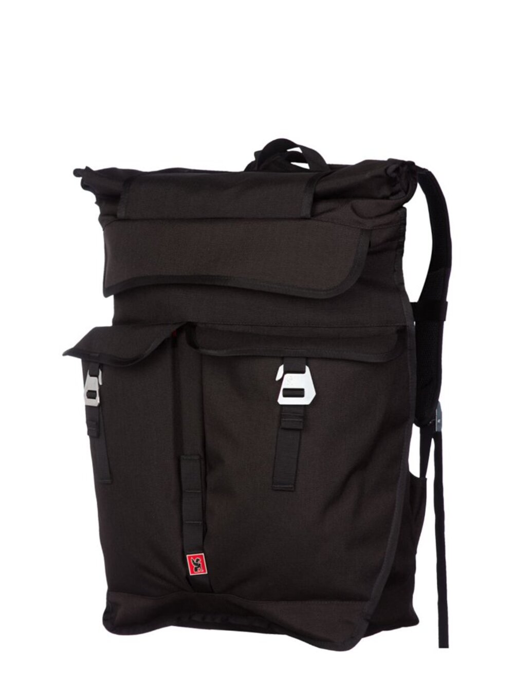 CHROME Black Ivan Rolltop Large Messenger Backpack Commuter Bag
